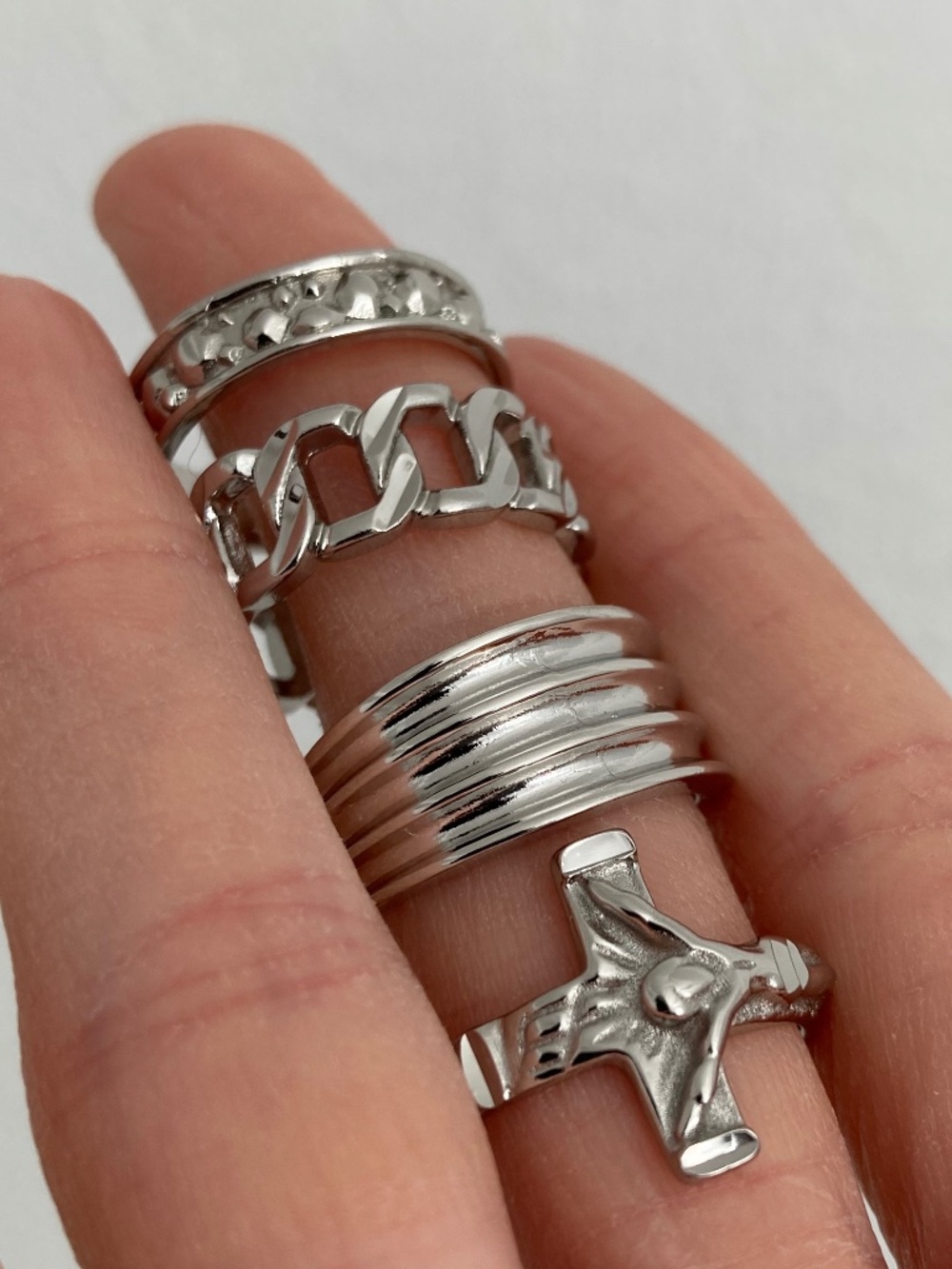 Vanessa Mooney SZ7 Ring SET Silver Stackable layering cocktail Rings Silver Set